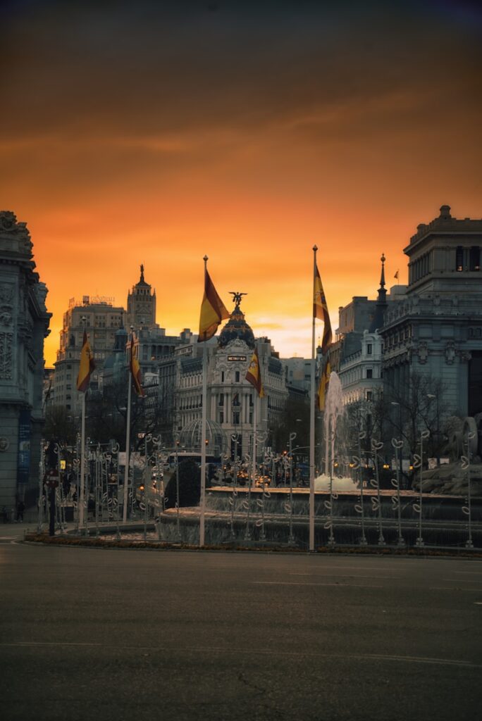 A peaceful sunset in Madrid